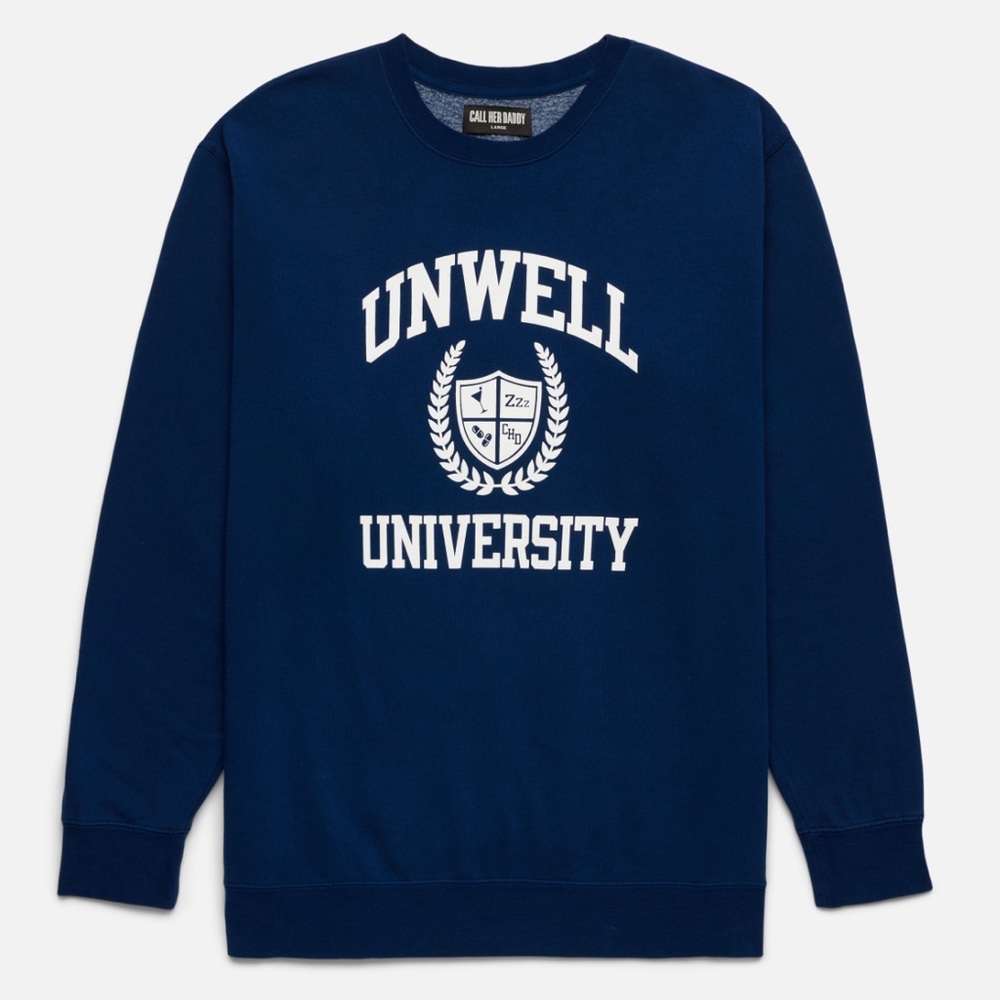Navy 'Unwell University' Crewneck Sweatshirt